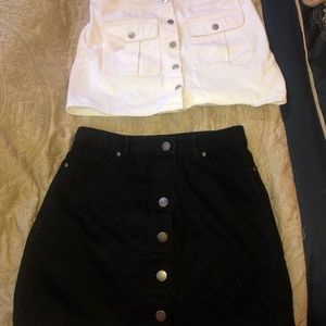 Forever 21 Denim Skirt Black and White 2 pack